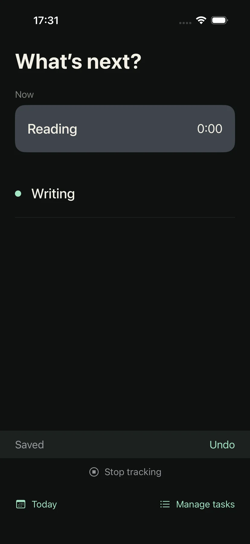 Original Frictionless simulator screenshot showing its task picker and active recording.